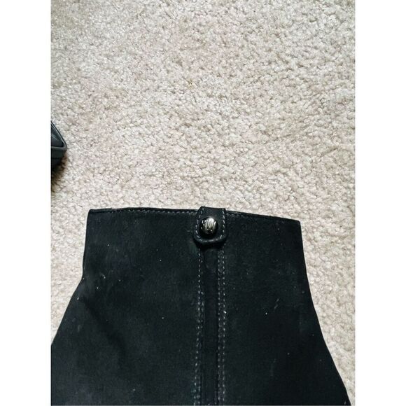 STUART WEITZMAN black Sidetrack suede wedge ANKLE BOOTS sz 8.5 - Picture 4 of 9